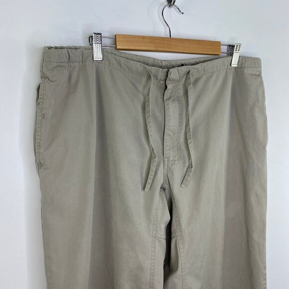 Club Monaco Tan Khaki Drawstring Straight 100% Cotton Pants Men's Size Medium M - Picture 3 of 7